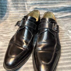 Magnanni Black Leather Monkstraps Sleek Formal Design